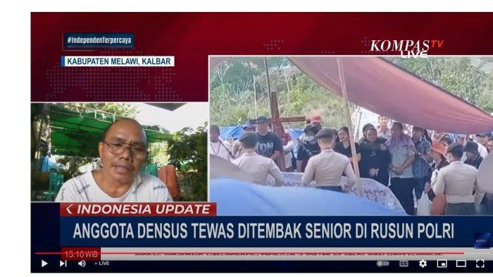 Ayah Bripda Iganatius, Pandi saat menjadi narasumber di Kompas TV pada, Kamis (27/7/2023). Pandi bercerita Bripda Ignatius ternyata didatangi oleh tiga seniornya.