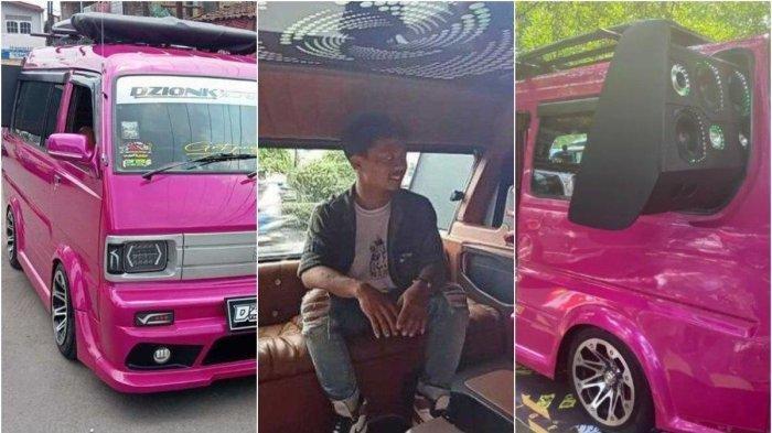 Muhammad Said Ismail (23) yang akrab disapa Iyong menyulap angkot berwarna pink miliknya yang kini viral.