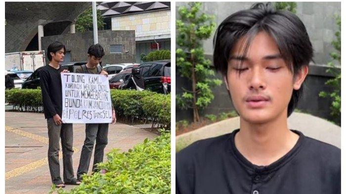 JUAL GINJAL - Dua remaja menggelar aksi membentangkan poster jual ginjal di Bundaran HI, Menteng, Jakarta Pusat, Kamis (20/3/2025). Farrel Mahardika Putra menceritakan kronologi ibunda dipenjara oleh kerabat ayahnya. (Dionisius Arya Bima Suci/TribunJakarta.com)