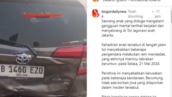 Kecelakaan beruntun di Tol Jagorawi, Selasa (21/5/2024).