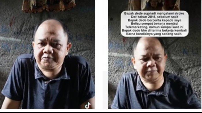 Kolase foto Dede Supriadi, warga Duri Kepa, Kebon Jeruk, Jakarta Barat yang 10 tahun terakhir mengidap stroke.