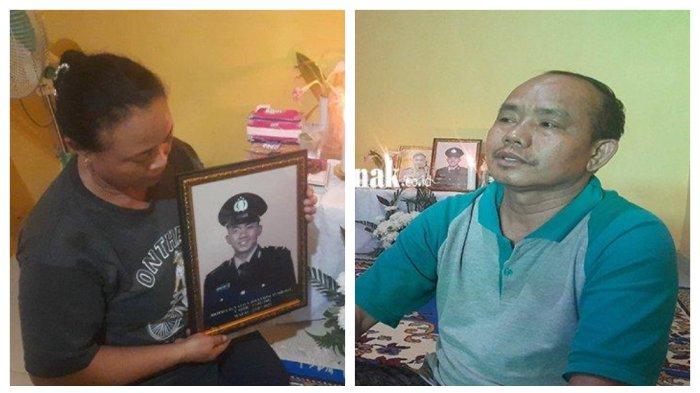 Kolase orangtua Bripda Ignatius Dwi Frisco Sirage yakni Inosensia Antonia Tarigas dan Y Pandi.