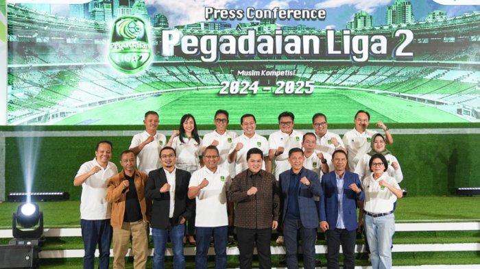 Konferensi pers Pegadaian Liga 2 2024/25, di Kantor Pusat Pegadaian, Jakarta Pusat, Selasa (3/9/2024)