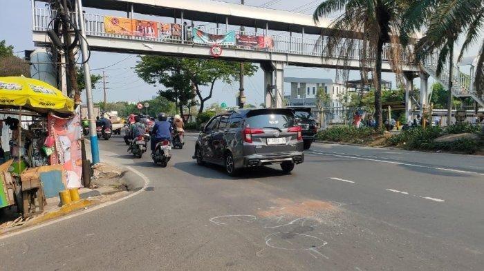 Lokasi tempat MM tewas akibat terlindas truk di pertigaan sebelum Jalan Layang (Flyover) Daan Mogot, Kalimati, Jakarta Barat, Kamis (7/11/2024) siang.