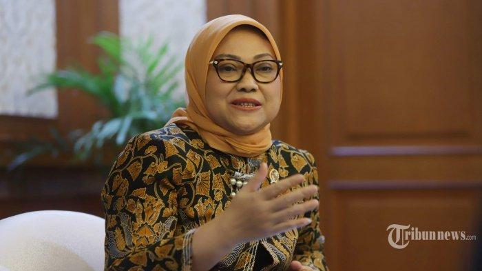Menteri Ketenagakerjaan RI, Ida Fauziyah saat diwawancarai secara khusus oleh Tribunnews di Kantor Kemnaker RI, Jakarta Selatan, Rabu (4/3/2020).