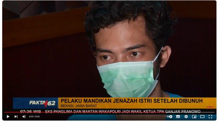 Nando ketika menceritakan proses memandikan istrinya, Mega Suryani Dewi (24) setelah melakukan pembunuhan di kontrakannya, Kamis (7/9/2023).