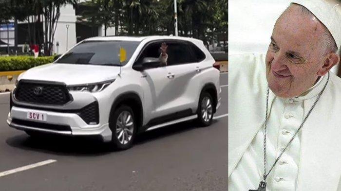 Paus Fransiskus menggunakan mobil Inova Zenix saat berada di Jakarta