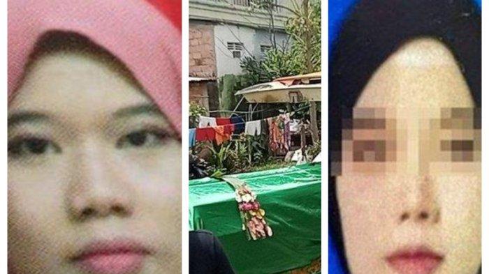 Kolase Foto Pelaku Rika Amalia, jenazah korban dan korban Aisyah Nur Fadilah. Tragedi ipar pembawa maut di Palembang, Sumatera Selatan, Rabu (18/12/2024). Adik ipar tewas usai minum jamu beracun. Nasib pelaku kena talak tiga.