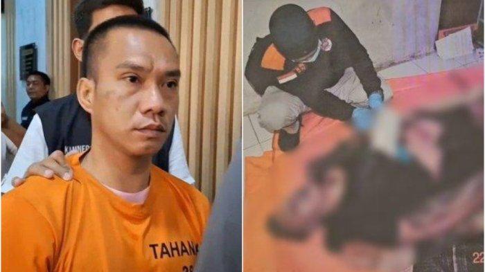Pembunuhan sadis dilakukan seorang anak, FO (33; kiri), terhadap ayah tirinya, Cecep Riyana (66; kanan), dengan menusuk saat sedang tidur, di rumah mereka di Jalan Bidara Raya, RT 08 RW 05 Kelurahan Pejagalan, Penjaringan, Jakarta Utara, Sabtu (22/7/2023) dini hari.