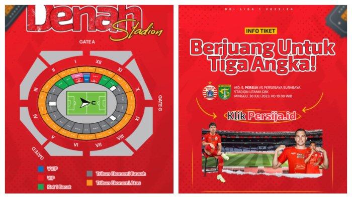 The Jakmania, ayo saksikan langsung laga big match Persija Jakarta Vs Persebaya Surabaya di Stadion Utama Gelora Bung Karno (SUGBK).