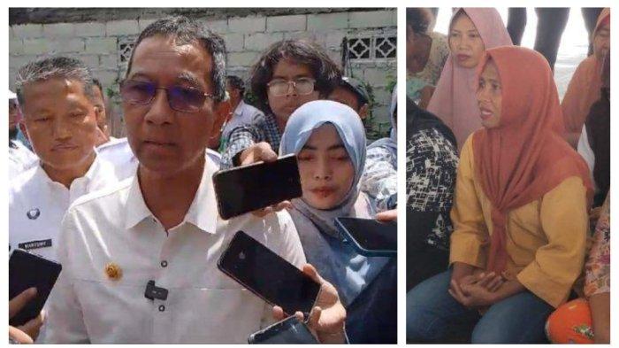 Kolase Foto Pj Gubernur DKI Jakarta Heru Budi Hartono dan warga eks Kampung Bayam.