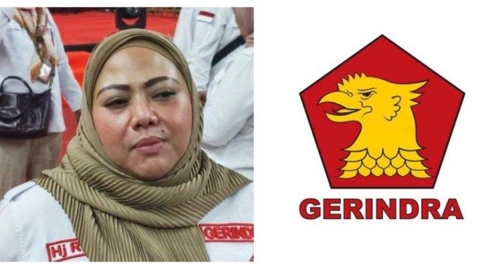 Kolase Foto Sekretaris DPD Gerindra DKI Jakarta Rani Mauliani dan Logo Gerindra.