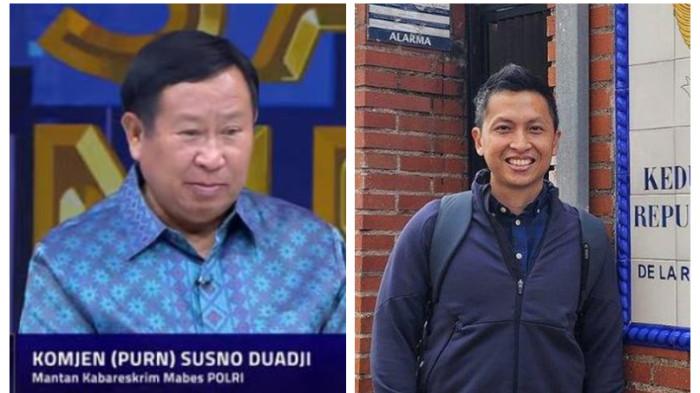 KEMATIAN ARYA DARU - Eks Kabareskrim, Komjen Pol Purn Susno Duadji menerima sikap Polda Metro Jaya yang tak membeberkan motif di balik kematian Arya Daru untuk menjaga perasaan keluarga. (Tangkapan Kompas TV dan Dok Arya Daru Pangayunan).