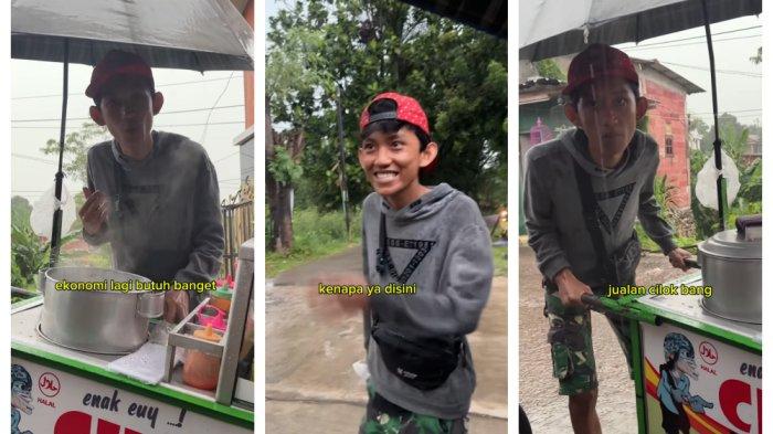 Kolase Foto TikToker Putra berjualan cilok keliling. Viral TikToker banting setir berjualan cilok keliling demi istri yang sedang hamil. Putra bisa beli mobil saat masa jaya.