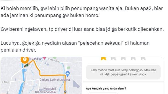 Viral di media sosial cerita driver ojek online di Tanah Abang, Jakarta Pusat berinisial P mengaku mengalami pelecehan seksual dari penumpang prianya.