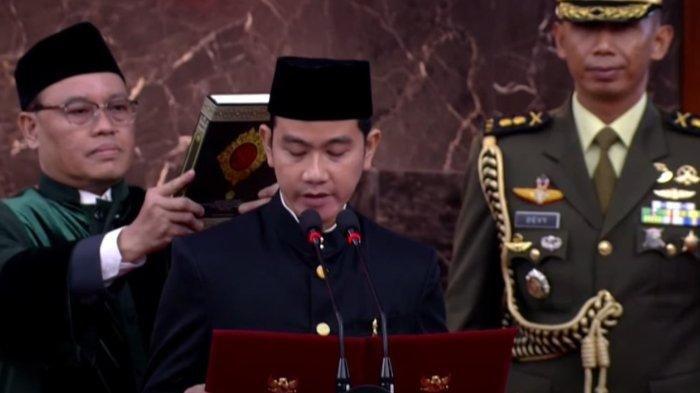 Wakil presiden RI 2024-2029, Gibran Rakabuming Raka, Minggu (20/10/2024) - Gibran resmi dilantik bersama Presiden Prabowo Subianto di Gedung MPR/DPR, Senayan, Jakarta, Minggu (20/10/2024). Berikut profil Gibran Rakabuming Raka, Wakil presiden RI 2024-2029.