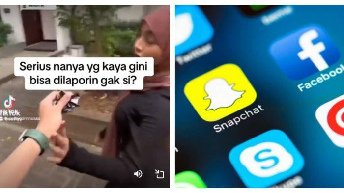 Tangkap layar aksi tak senonoh yang dilakukan TikToker Oklin Fia dan ilustrasi medsos.