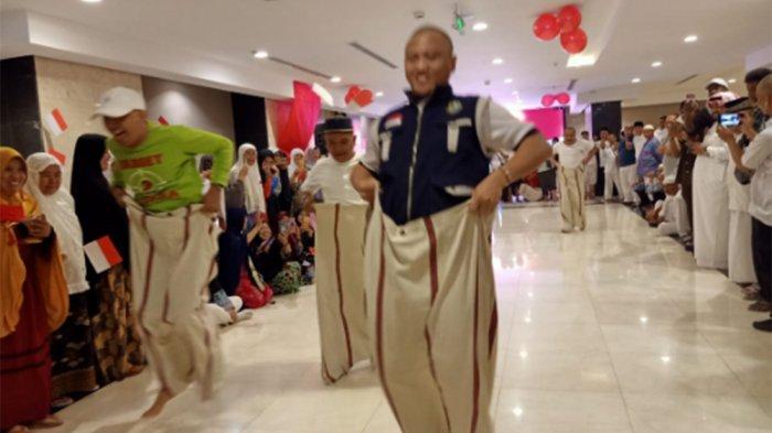 Jemaah haji Indonesia gelar lomba 17 an di Hotel Rizq Palace, Makkah, Sabtu (17/8/2019).