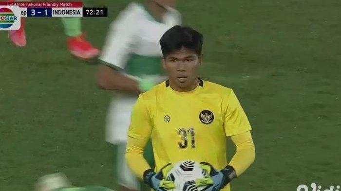 Cahya Supriadi dalam laga timnas Indonesia U-19 vs Korea Selatan, Selasa (29/3/2022).