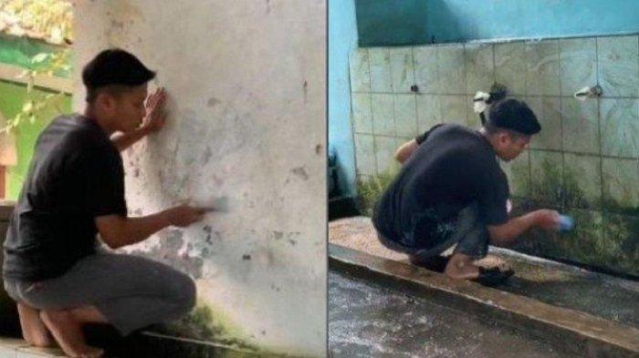 Seorang pemuda asal Sukabumi bernama Cecep saat ini tengah viral di media sosial karena membersihkan toilet sejumlah masjid tanpa bayaran alias gratis.