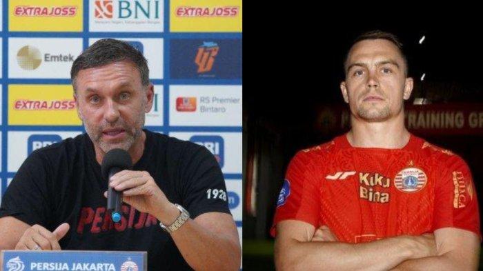 Pelatih Persija Jakarta Thomas Doll dan pemain barunya asal Polandia Maciej Gajos