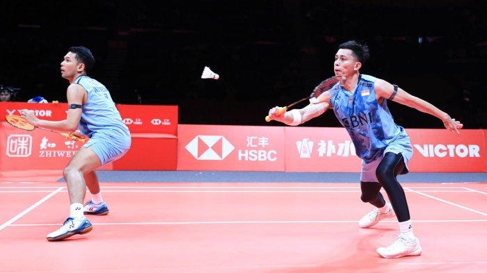 Ganda putra Indonesia, Fajar Alfian/Muhammad Rian Ardianto, terhenti di babak semifinal BWF World Tour Finals 2023, usai dikalahkan pasangan China, Liang Wei Keng/Wang Chang, Sabtu (16/12/2023)