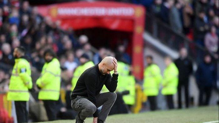 Ekspresi pelatih Manchester City, Pep Guardiola