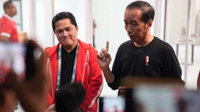 Ketua Umum PSSI Erick Thohir dan Presiden Joko Widodo (Jokowi).