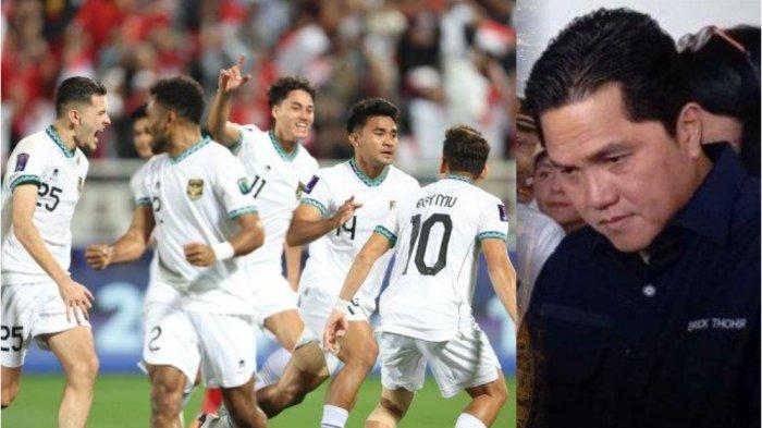 Ketua Umum Erick Thohir dan pemain Timnas Indonesia.