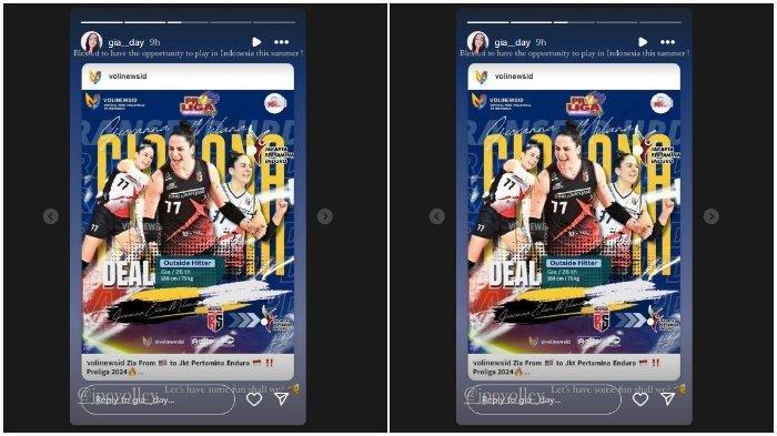 Giovanna Milana resmi mengumumkan bahwa ia akan memperkuat Jakarta Pertamina Enduro di Proliga 2024.