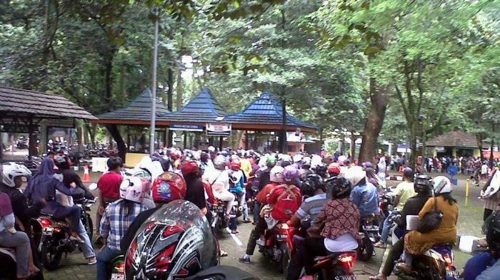 Antrean calon pengunjung Taman Margasatwa Ragunan