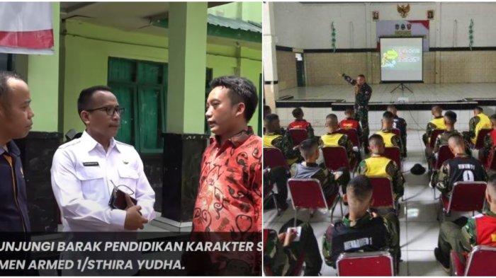 Wakil Ketua KPAI Jasra Putra bersama Komisioner KPAI Bidang Pendidikan, Aris Adi Laksono ditemani Kepala Dinas Pendidikan (Disdik) Kabupaten Purwakarta, Purwanto melakukan pengecekan barak militer.