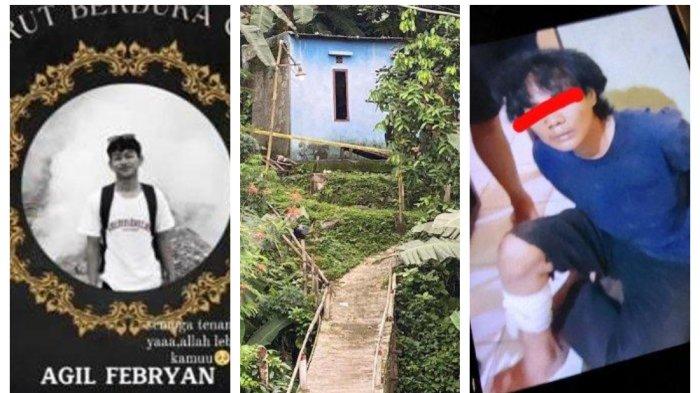 Kolase Foto pelajar SMK Agil Febriyan dan TKP pembunuhan dan pelaku bernama Hendra. Aksi keji Hendra usai membunuh pelajar SMK Agil Febriyan di Ciomas Bogor berakhir di Stasiun Gondangdia. Sosok pembunuh dibongkar Pak RT.