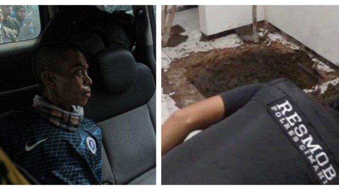 Kolase Foto pelaku pembunuhan yakni Ijal dan kuburan Didi Hartanto yang dibunuh Ijal di Kabupaten Bandung Barat.