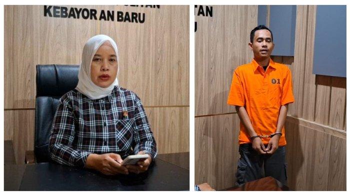 Kolase Foto Kanit Reskrim Polsek Metro Kebayoran Baru Kompol Nunu Suparmi dan pelaku pengeroyokan Abi Rizaldi (26). Abi Rizaldi garang saat mengeroyok anggota TNI di warung Kebayorang Baru, Jakarta Selatan. Kini, Abi lesu saat ditangkap polisi. Ia mengaku mabuk.