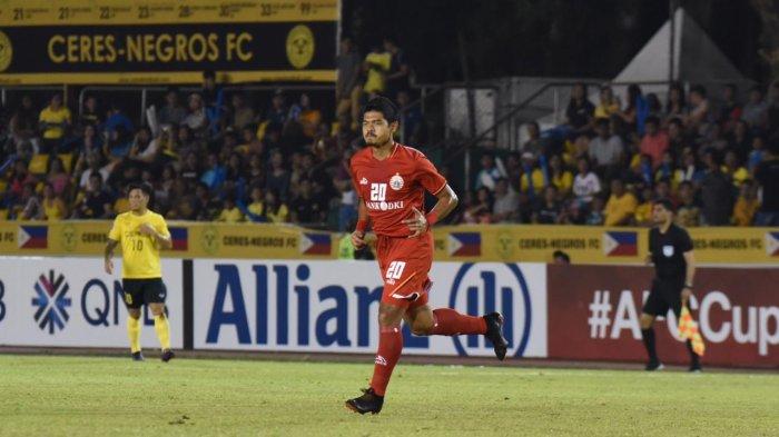 Penyerang senior Persija Jakarta, Bambang Pamungkas saat dipercaya tampil menghadapi Ceres Negros di pertandingan ketiga Piala AFC 2019 di Stadion Panaad Park, Bocolod, Filipina, pada Rabu (3/4/2019) malam.