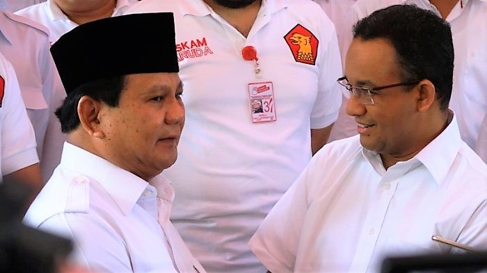Ketua Umum Partai Gerindra, Prabowo Subianto dan Gubernur DKI Jakarta Anies Rasyid Baswedan.