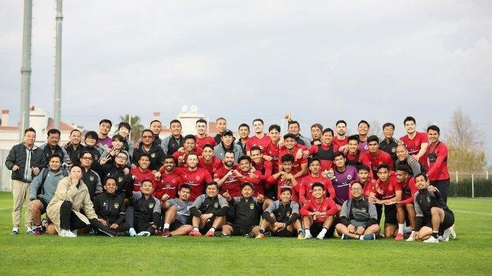 Foto skuad Timnas Indonesia untuk hadapi Piala Asia 2024.