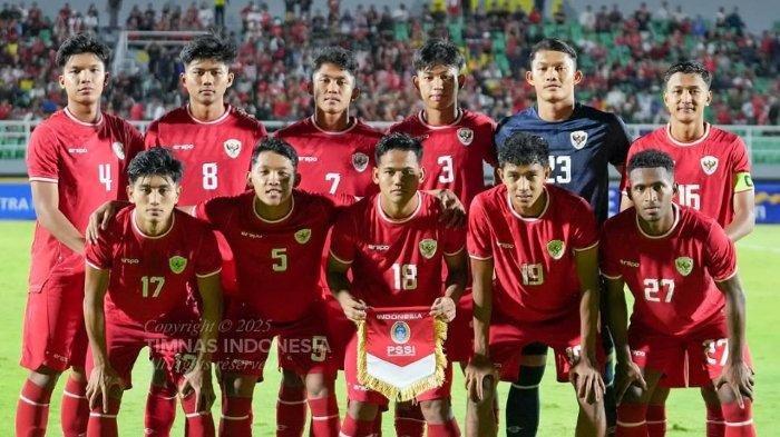 Line-up Timnas U20 Indonesia saat lawan Suriah di Challenge Series 2025, Senin (27/1/2025).