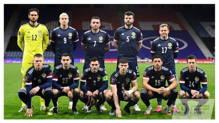 Skuad Skotlandia saat hadapi Kepulauan Faroe dalam ajang Kualifikasi Piala Dunia Grup F yang berakhir kemenangan Skotlandia dengan skor telak 4-0, pada 1 April 2021.