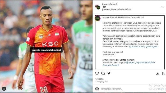 Postingan agen pemain Impacto Futeboll klarifikasi soal transfer Jeferson Bahia ke Borneo FC.