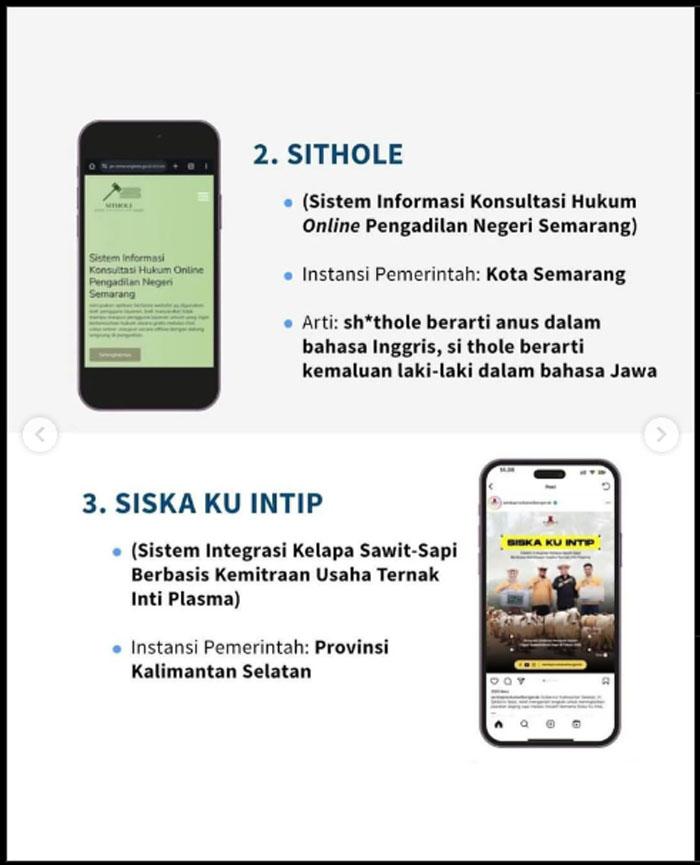 Aplikasi buatan pemerintah yang punya nama nyeleneh