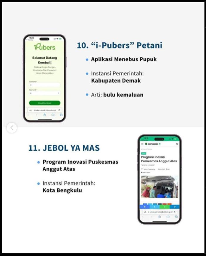 Aplikasi buatan pemerintah yang punya nama nyeleneh