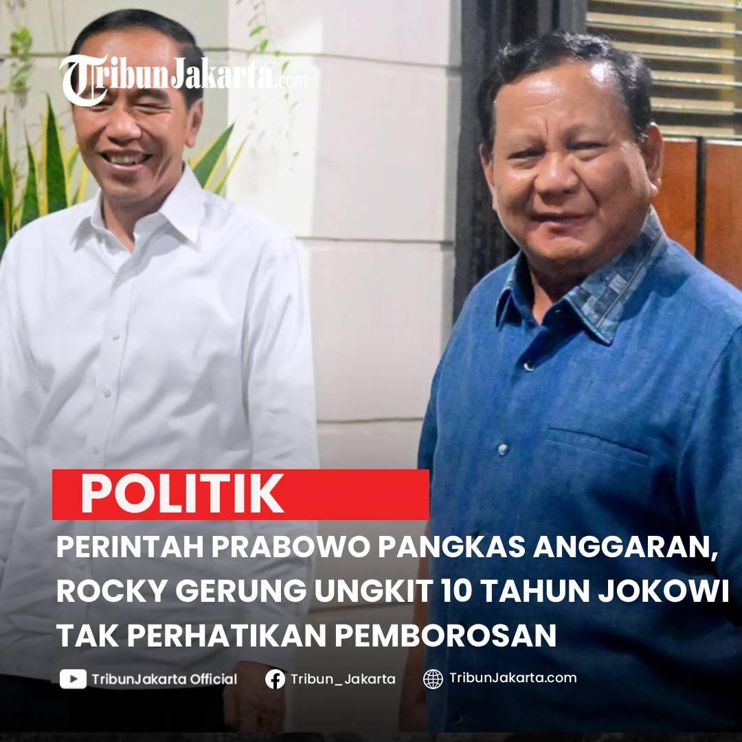 KLIK SELENGKAPNYA: Prabowo Perintahkan Menteri Keuangan Sri Mulyani Efisiensi APBN. Rocky Gerung Menduga Ada Kaitan dengan 10 tahun Era Jokowi.