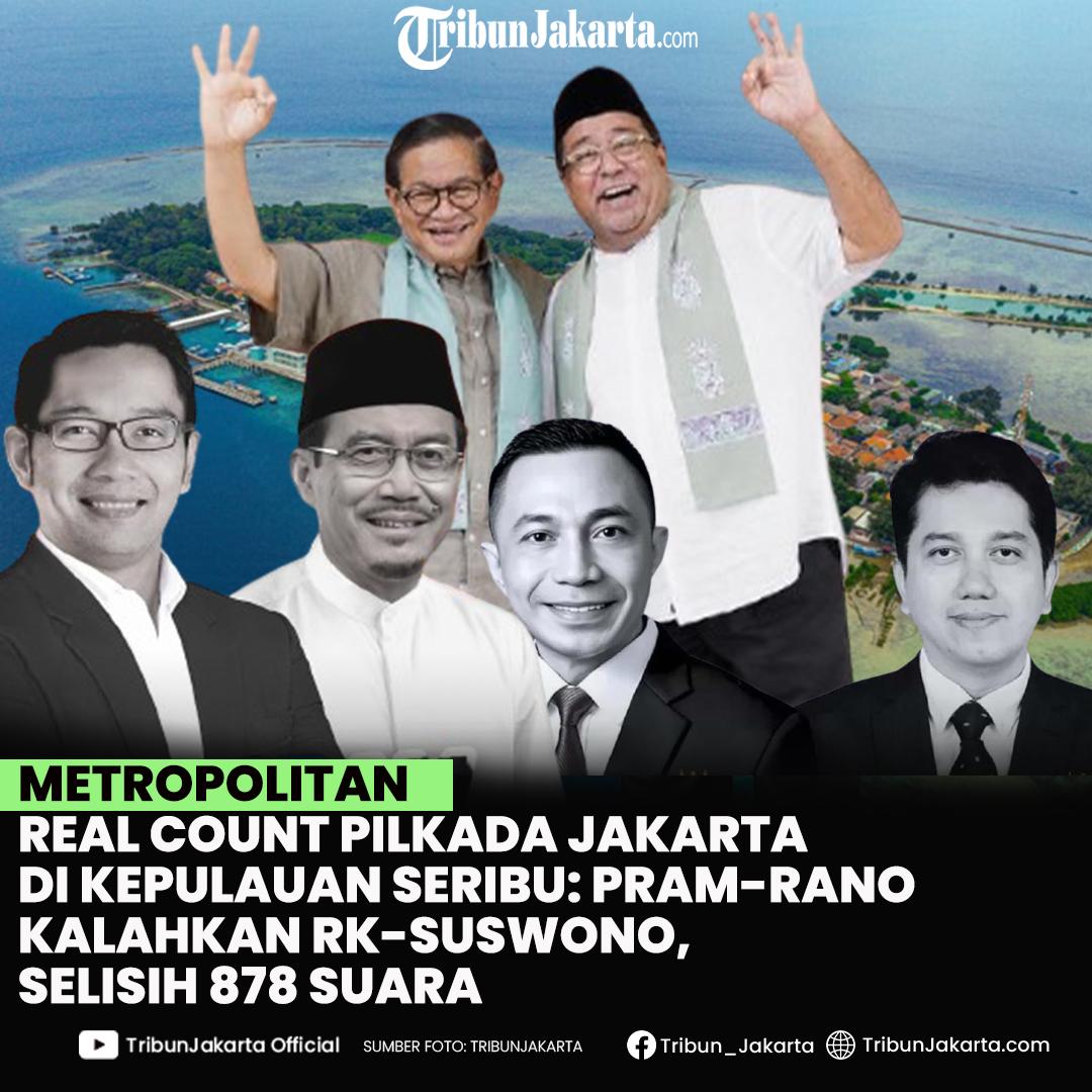 Pramono Anung-Rano Karno kalahkan Ridwan Kamil-Suswono dan Dharma-Kun di Kepulauan Seribu.