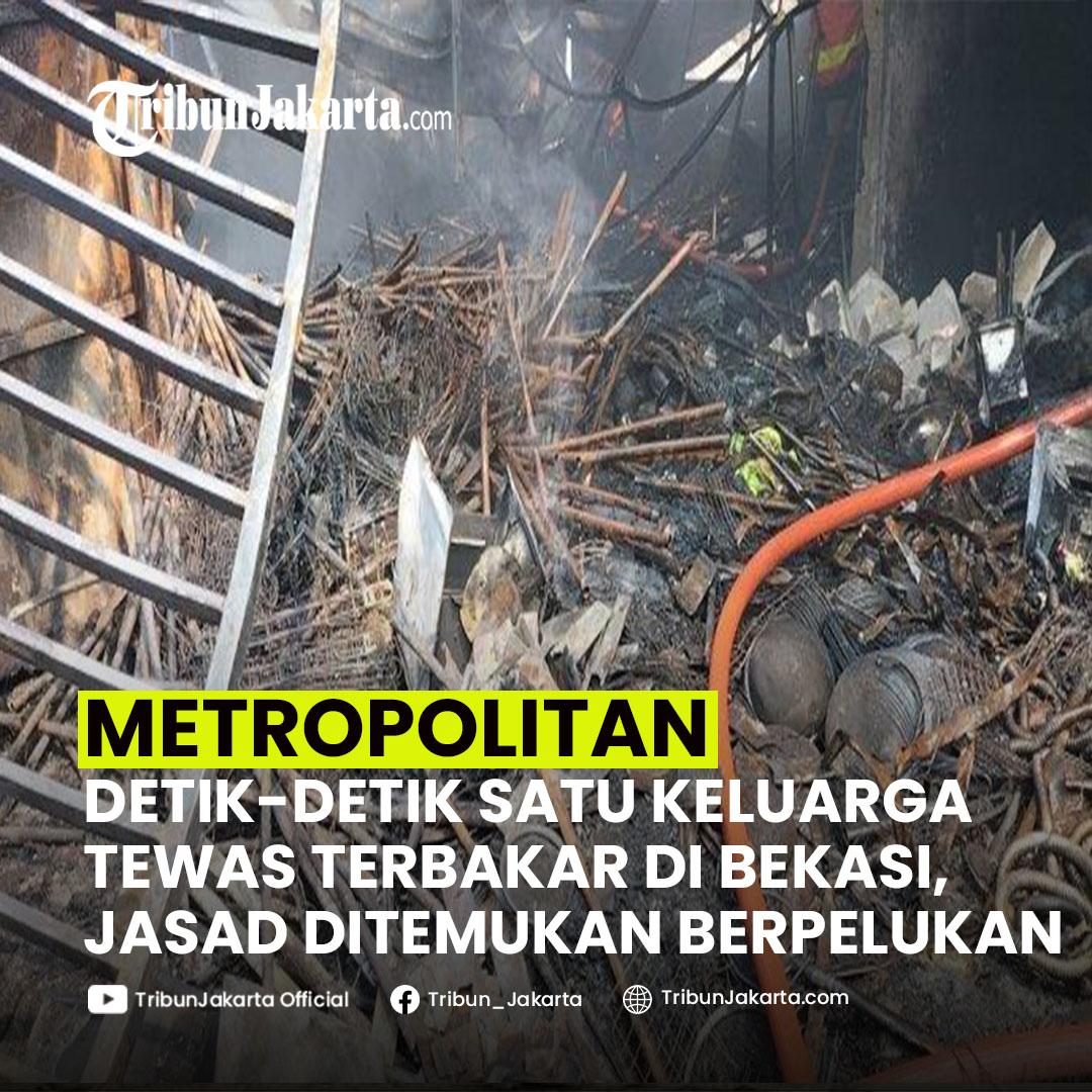 Satu keluarga tewas terbakar di gudang perabotan, Jalan Tugu, RT 02 RW 08, Kelurahan Jatikramat, Kecamatan Jatikramat, Kecamatan Jatiasih, Kota Bekasi, pada Rabu (3/7/2024) pagi. Diduga karena korsleting listrik, api sudah membakar gudang perabotan tersebut sejak pukul 07.00 WIB.