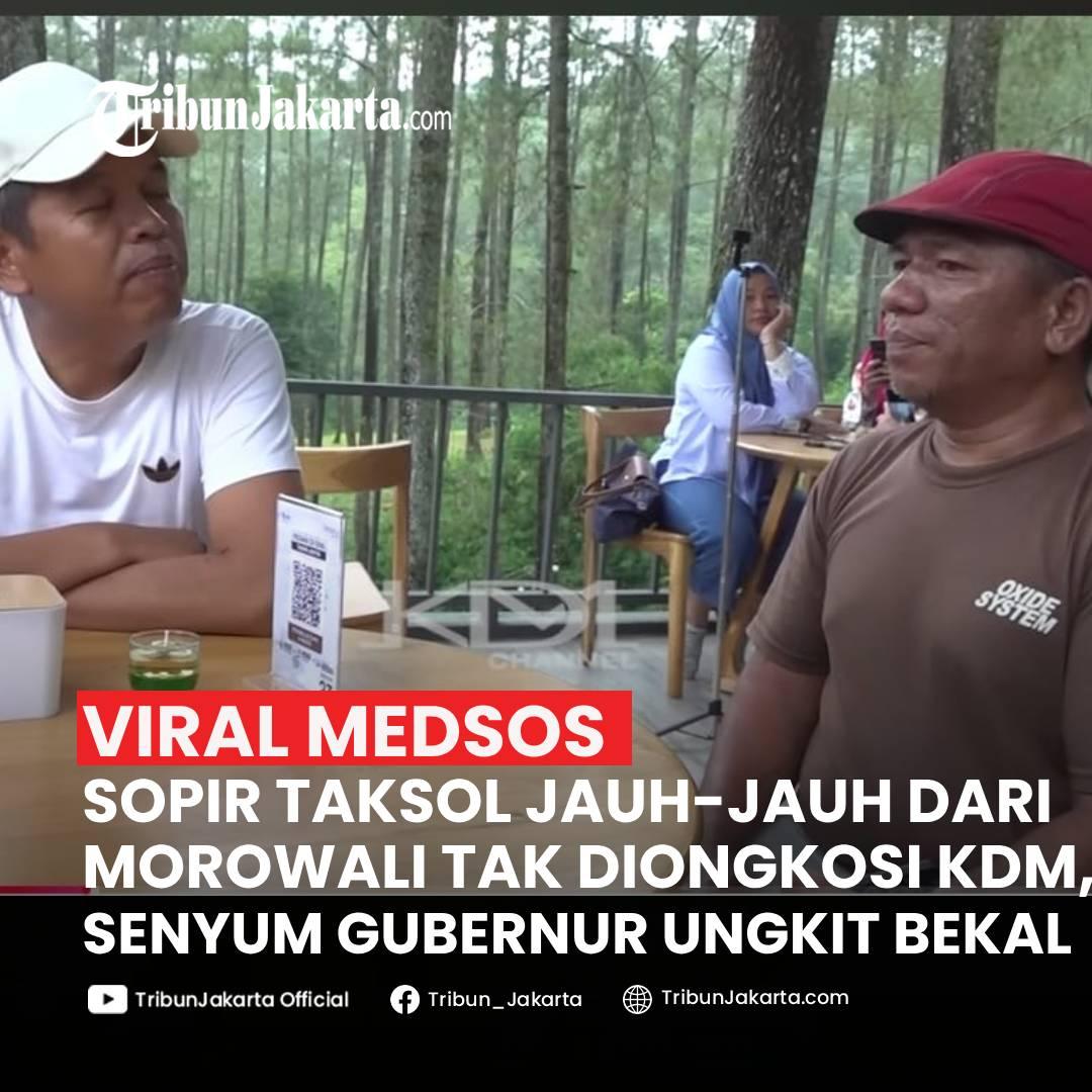 KLIK SELENGKAPNYA:Sopir taksi online jauh-jauh dari Morowali demi temui Dedi Mulyadi. Ia mengaku tak diongkosi pulang oleh KDM. Sang Gubernur Jawa Barat tersenyum beri penjelasan.