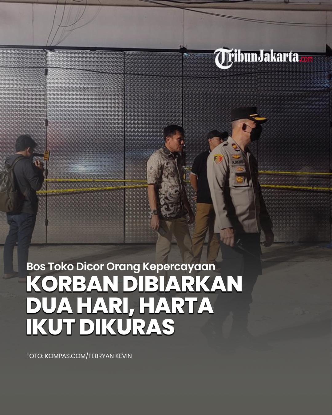 Bos toko berinisial JS (69) tewas tertanam beton setelah dicor orang kepercayaannya berinisial ZA (35) di Jalan Pemuda, Jakarta Timur. Jasad korban sempat dibiarkan selama dua hari, hartanya pun ikut dikuras pelaku.