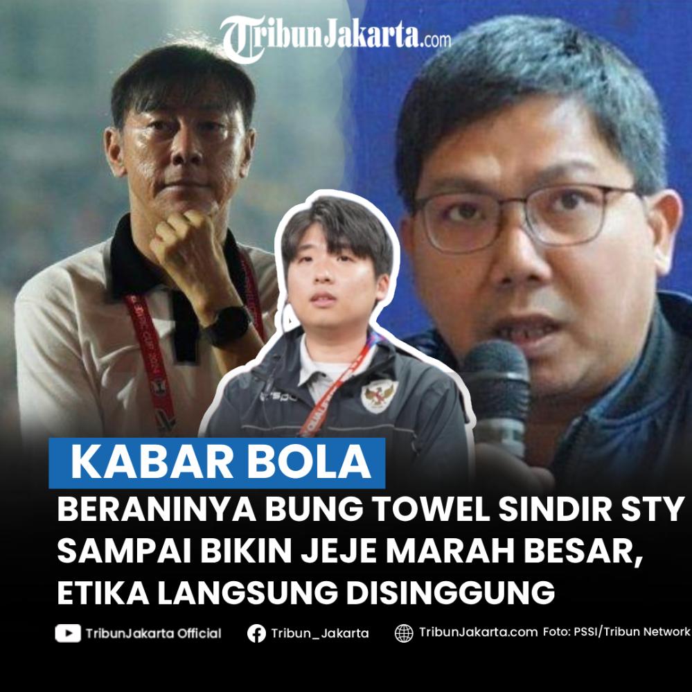 Jeje mantan penerjemah Shin Tae-yong di Timnas Indonesia, marah besar setelah mengetahui sang pelatih disindir oleh Bung Towel. Jeje menyinggung etika yang tak pantas dari Bung Towel.