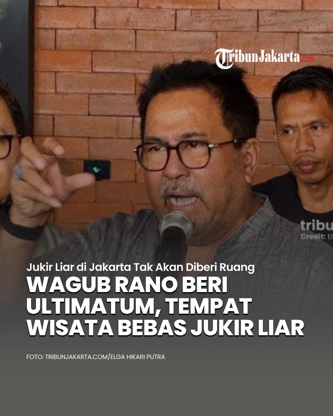 Wagub Rano Karno memastikan tak akan memberikan ruang kepada juru parkir (jukir) liar beraksi di Jakarta. Terlebih saat ini sedang masyarakat yang berlibur di sejumlah tempat wisata di Jakarta.